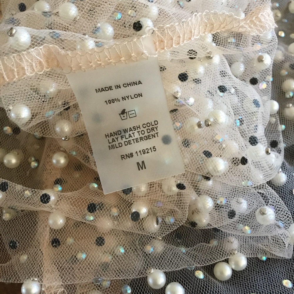Beach Bunny Swimwear Glitzy Girl Mesh Pearl Top Skirt Set - Picture 13 of 16